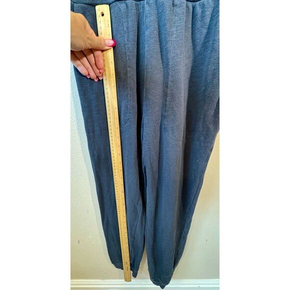 Free People FP Beach Long Sleeve Waist Tie Button Up Front Black Jumpsuit Small - Picture 8 of 11